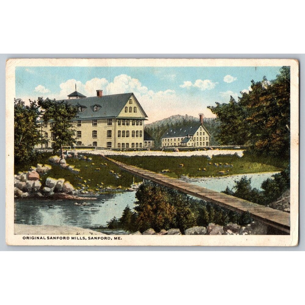 Postcard Posted Maine Divided Original Sanford Mills #714